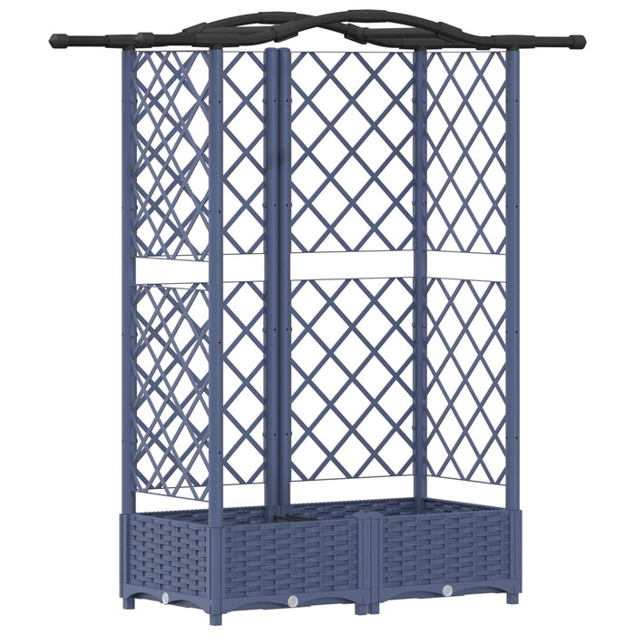 Pat Ridicat cu Trellis și Acoperiș Gri 124 x 40 x 126 cm PP WALTI