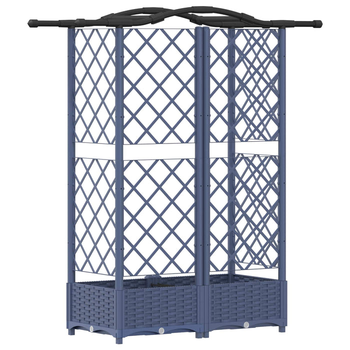 Pat Ridicat cu Trellis și Acoperiș Gri 124 x 40 x 126 cm PP WALTI