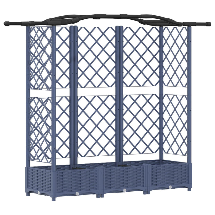 Pat Ridicat cu Trellis și Acoperiș Gri 163 x 40 x 126 cm PP WALTI