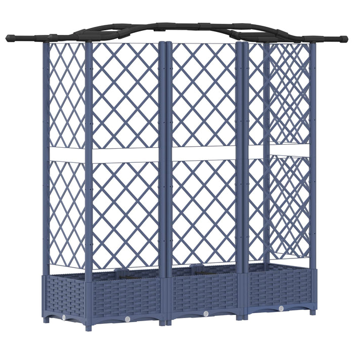 Pat Ridicat cu Trellis și Acoperiș Gri 163 x 40 x 126 cm PP WALTI