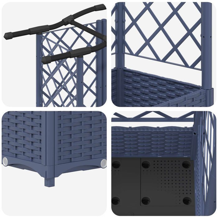 Pat Ridicat cu Trellis și Acoperiș Gri 203,5 x 40 x 125 cm PP WALTI