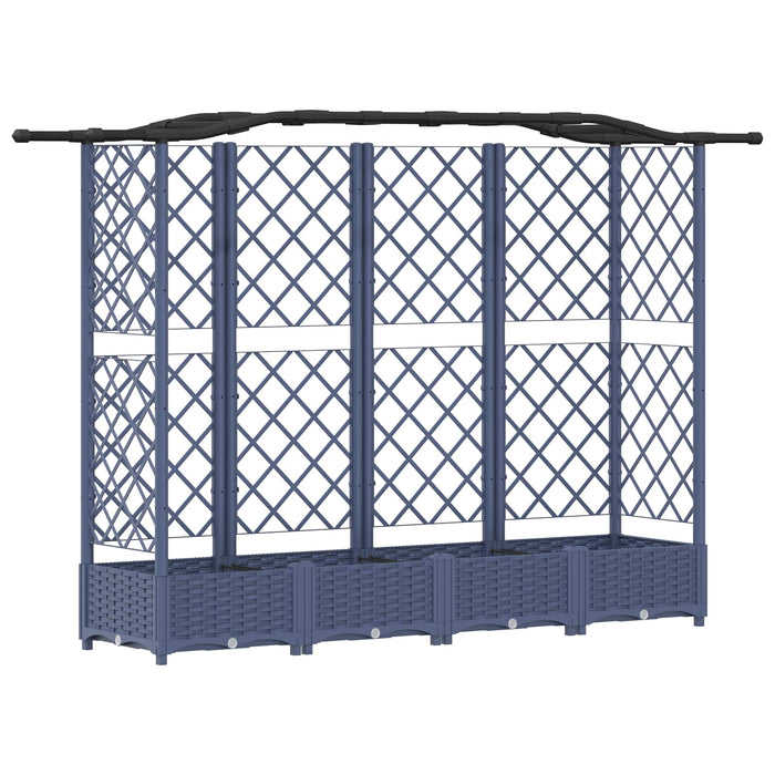 Pat Ridicat cu Trellis și Acoperiș Gri 203,5 x 40 x 125 cm PP WALTI