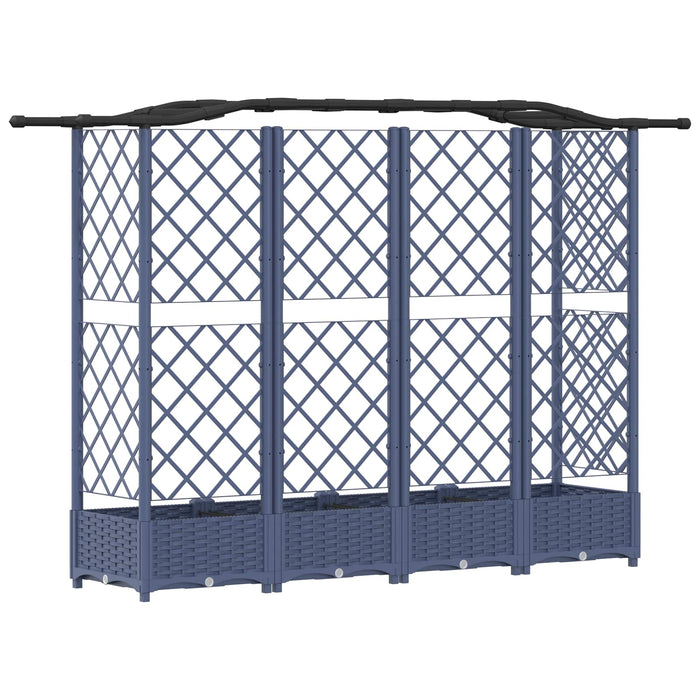 Pat Ridicat cu Trellis și Acoperiș Gri 203,5 x 40 x 125 cm PP WALTI
