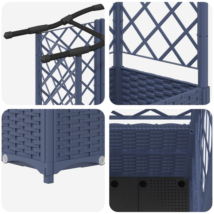 Pat Ridicat cu Trellis și Acoperiș Gri 122 x 40 x 141 cm PP WALTI