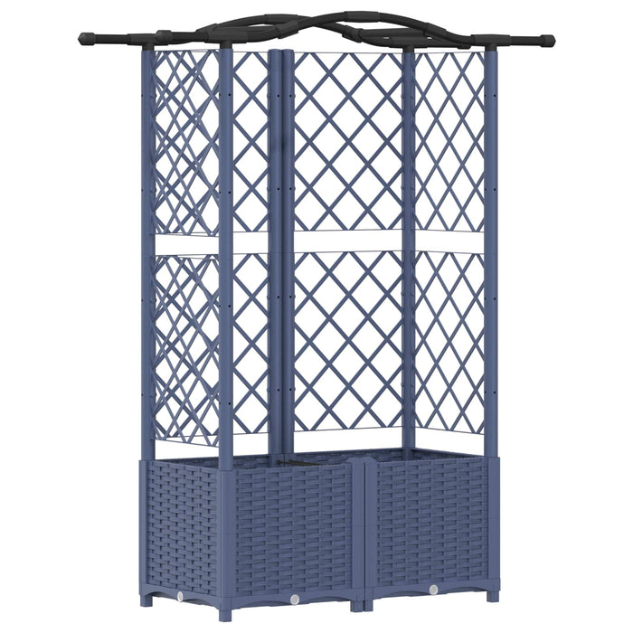 Pat Ridicat cu Trellis și Acoperiș Gri 122 x 40 x 141 cm PP WALTI