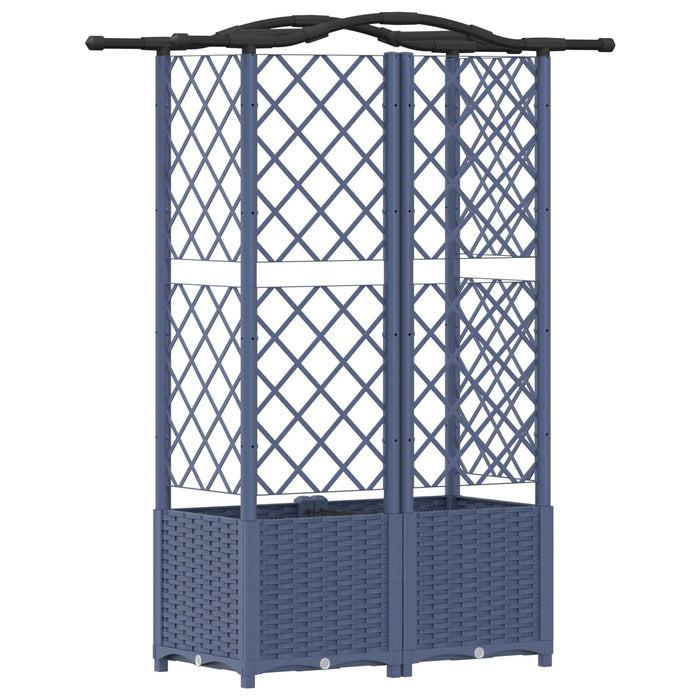 Pat Ridicat cu Trellis și Acoperiș Gri 122 x 40 x 141 cm PP WALTI