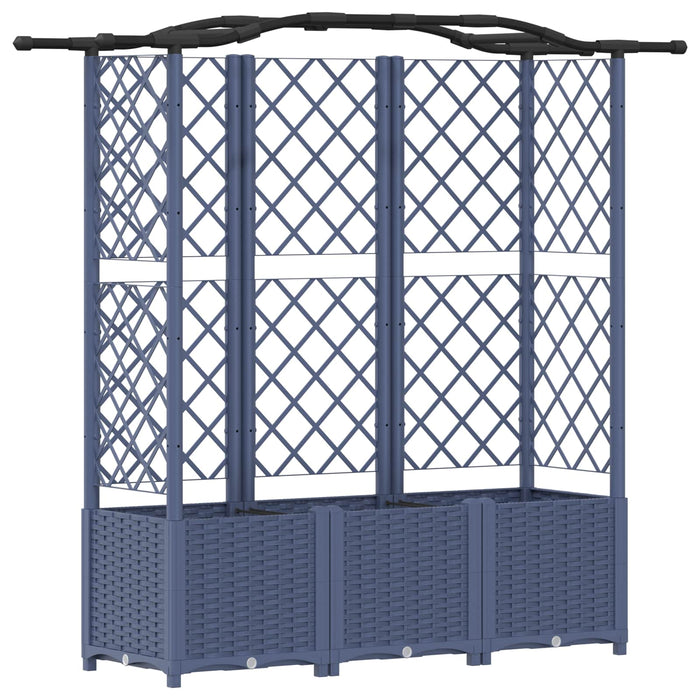 Pat Ridicat cu Trellis și Acoperiș Gri 163 x 40 x 141 cm PP WALTI