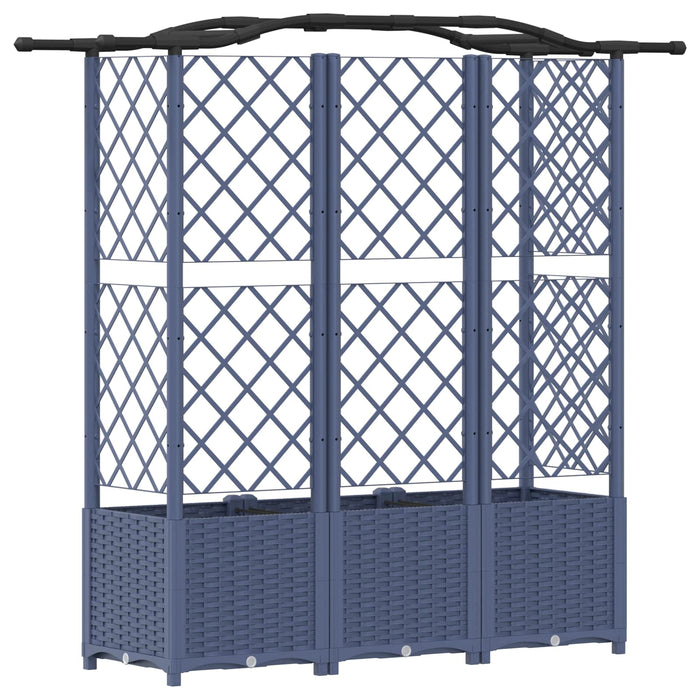 Pat Ridicat cu Trellis și Acoperiș Gri 163 x 40 x 141 cm PP WALTI