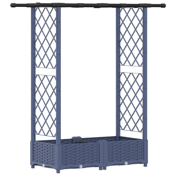 Pat Ridicat cu Trellis și Acoperiș Gri 122,5 x 40 x 123 cm PP WALTI