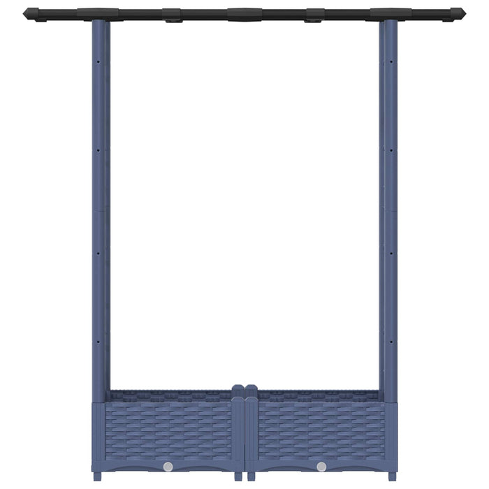 Pat Ridicat cu Trellis și Acoperiș Gri 122,5 x 40 x 123 cm PP WALTI