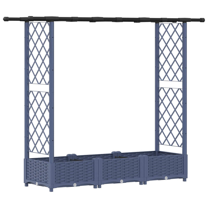 Pat Ridicat cu Trellis și Acoperiș Gri 164 x 40 x 123 cm PP WALTI