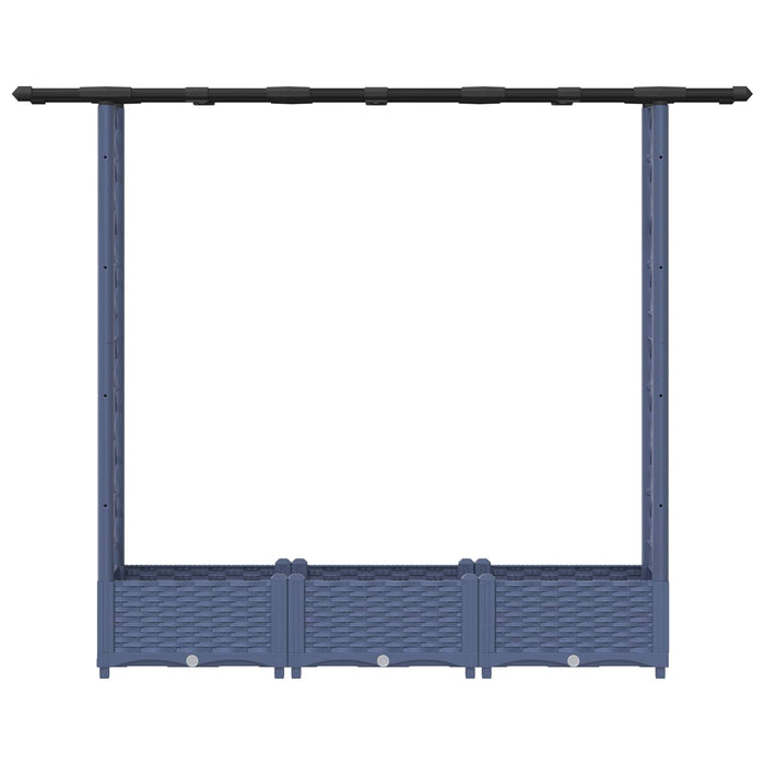 Pat Ridicat cu Trellis și Acoperiș Gri 164 x 40 x 123 cm PP WALTI