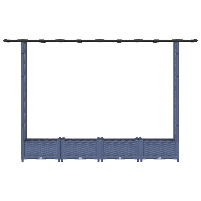 Pat Ridicat cu Trellis și Acoperiș Gri 203 x 40 x 123 cm PP WALTI