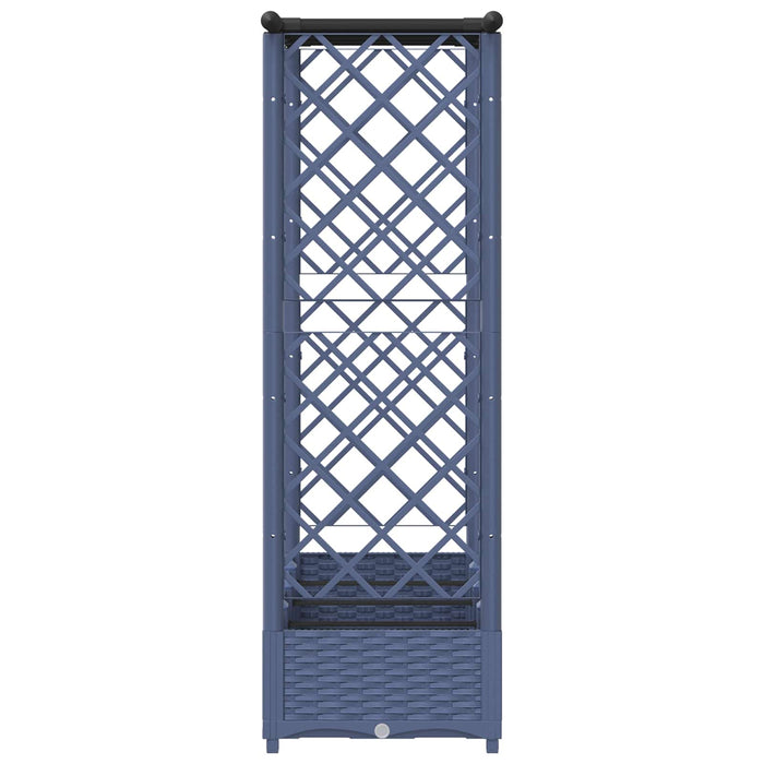Pat Ridicat cu Trellis și Acoperiș Gri 203 x 40 x 123 cm PP WALTI