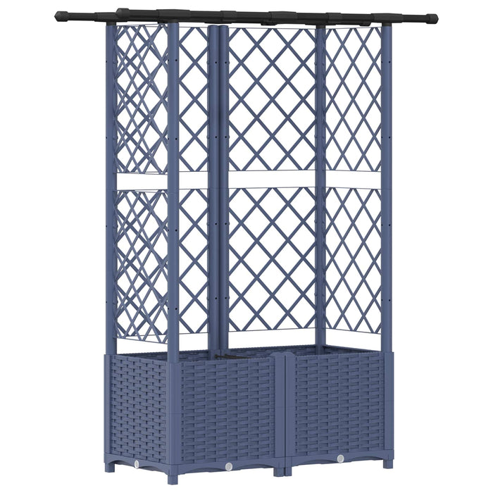 Pat Ridicat cu Trellis și Acoperiș Gri 124,5 x 40 x 138 cm PP WALTI
