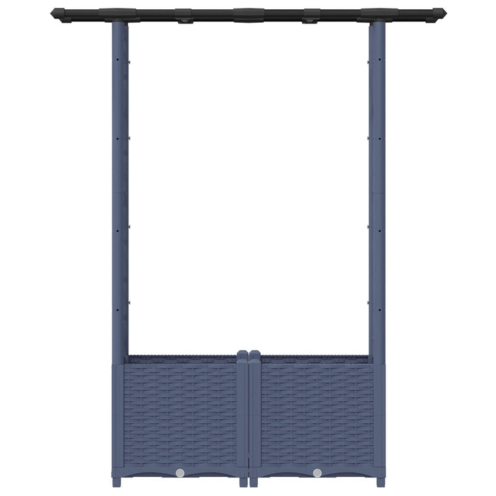 Pat Ridicat cu Trellis și Acoperiș Gri 124,5 x 40 x 138 cm PP WALTI