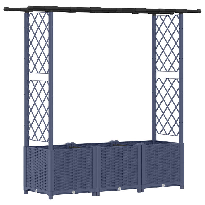 Pat Ridicat cu Trellis și Acoperiș Gri 162,5 x 40 x 138 cm PP WALTI