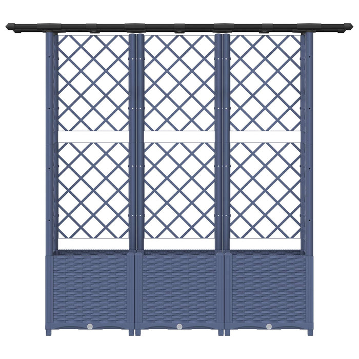 Pat Ridicat cu Trellis și Acoperiș Gri 162,5 x 40 x 138 cm PP WALTI