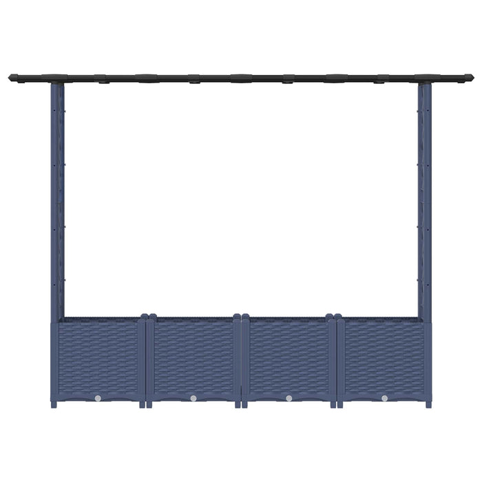 Pat Ridicat cu Trellis și Acoperiș Gri 203 x 40 x 138 cm PP WALTI