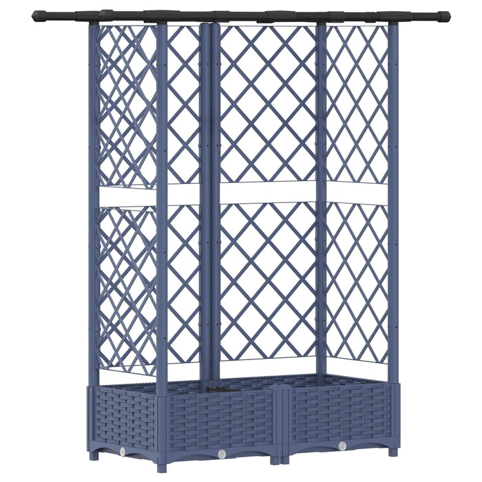Pat Ridicat cu Trellis și Acoperiș Gri 124 x 40 x 123 cm PP WALTI