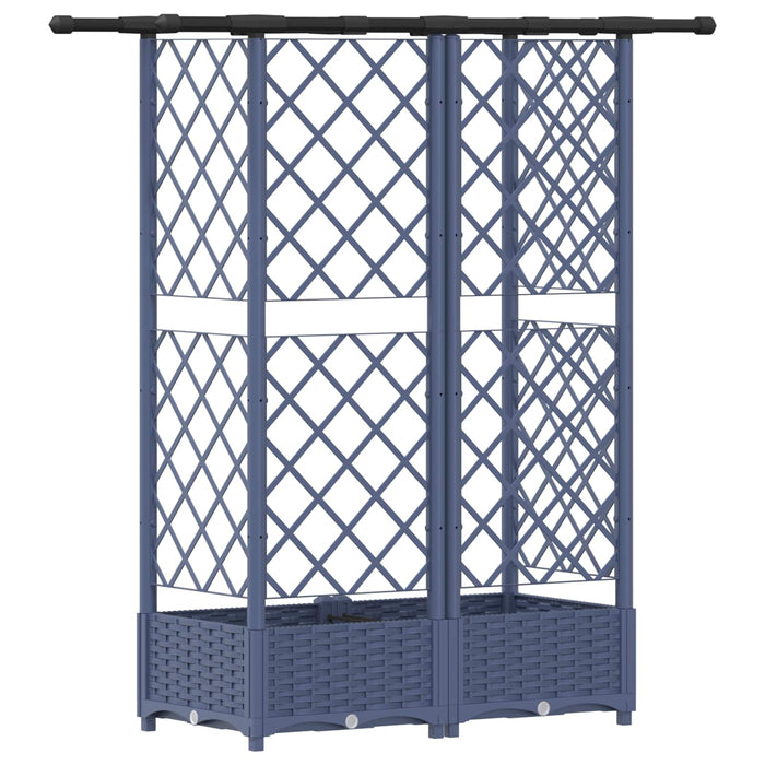Pat Ridicat cu Trellis și Acoperiș Gri 124 x 40 x 123 cm PP WALTI