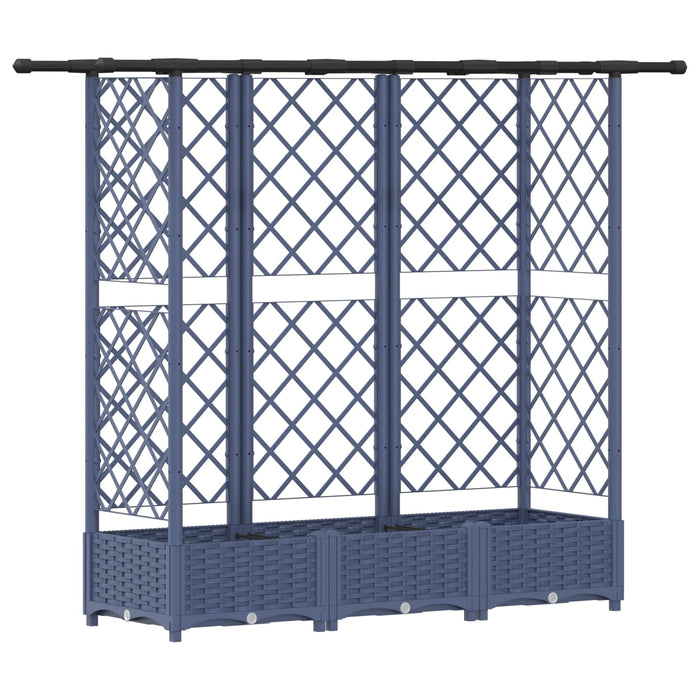Pat Ridicat cu Trellis și Acoperiș Gri 164 x 40 x 123 cm PP WALTI