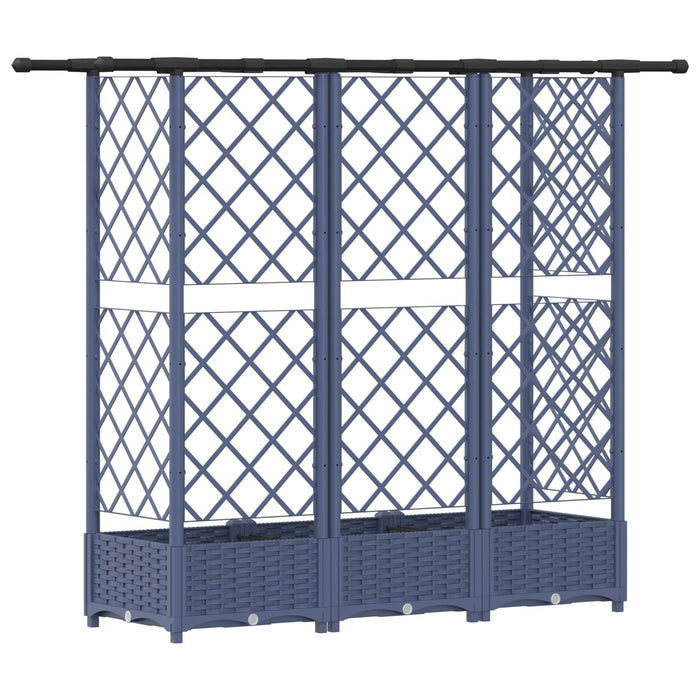 Pat Ridicat cu Trellis și Acoperiș Gri 164 x 40 x 123 cm PP WALTI