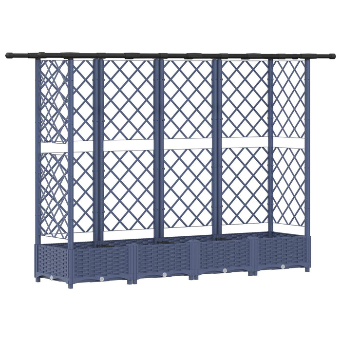Pat Ridicat cu Trellis și Acoperiș Gri 202,5 x 40 x 123 cm PP WALTI