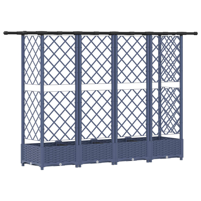Pat Ridicat cu Trellis și Acoperiș Gri 202,5 x 40 x 123 cm PP WALTI