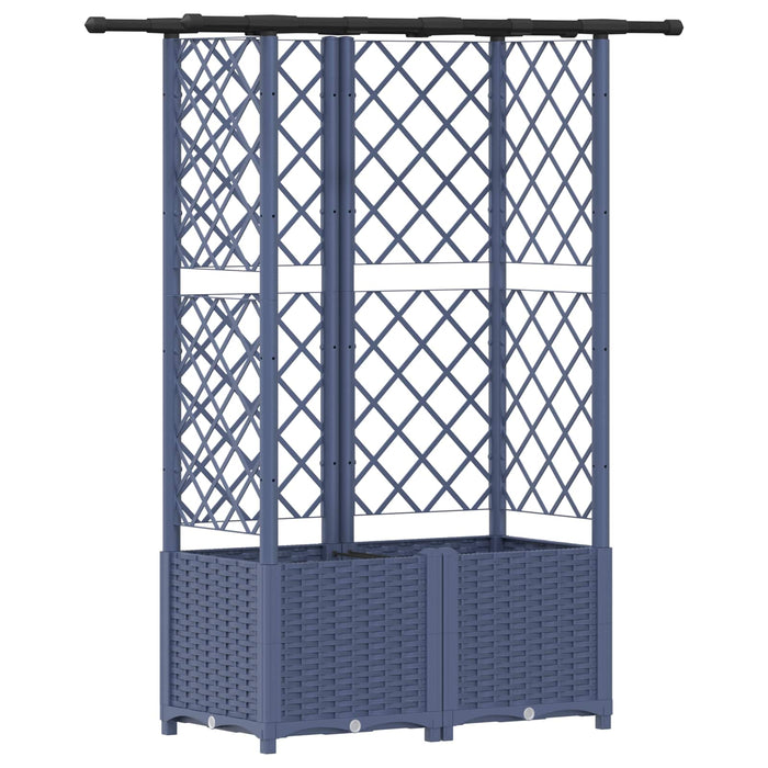 Pat Ridicat cu Trellis și Acoperiș Gri 124 x 40 x 138 cm PP WALTI