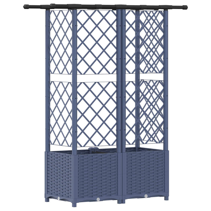 Pat Ridicat cu Trellis și Acoperiș Gri 124 x 40 x 138 cm PP WALTI