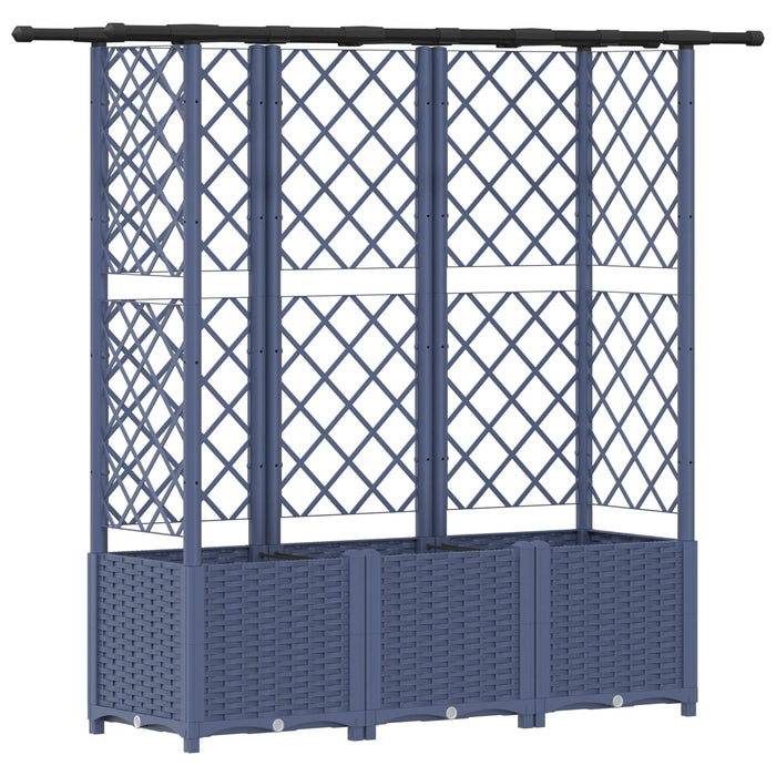Pat Ridicat cu Trellis și Acoperiș Gri 163,5 x 40 x 138 cm PP WALTI