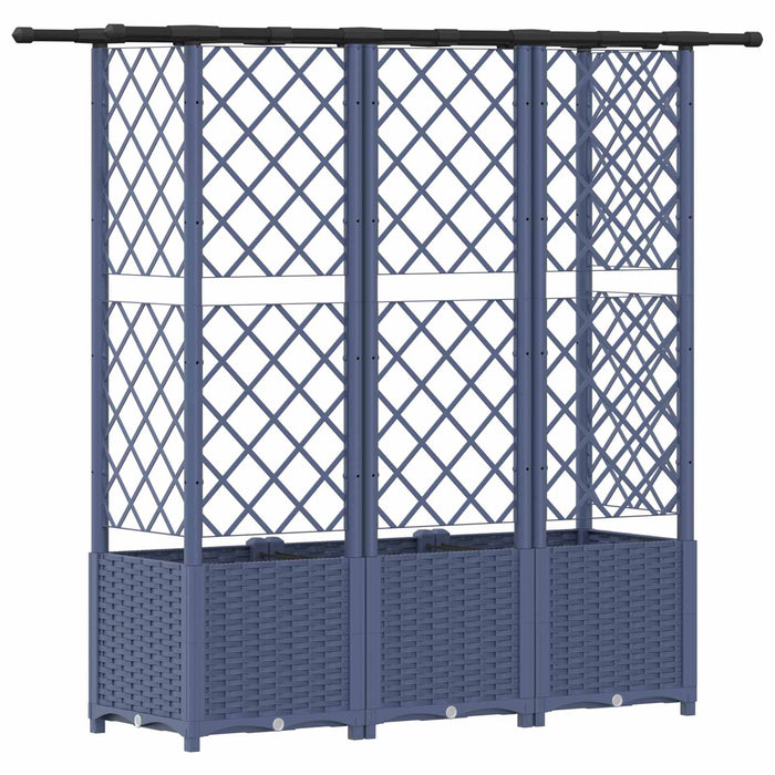 Pat Ridicat cu Trellis și Acoperiș Gri 163,5 x 40 x 138 cm PP WALTI