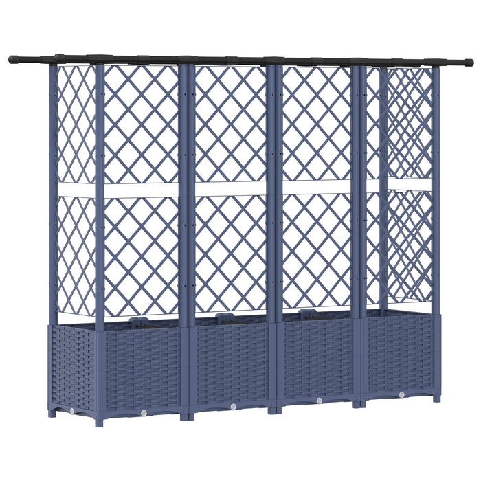 Pat Ridicat cu Trellis și Acoperiș Gri 202 x 40 x 138 cm PP WALTI
