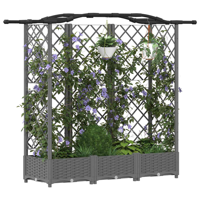Pat Ridicat cu Trellis și Acoperiș Gri deschis PP WALTI