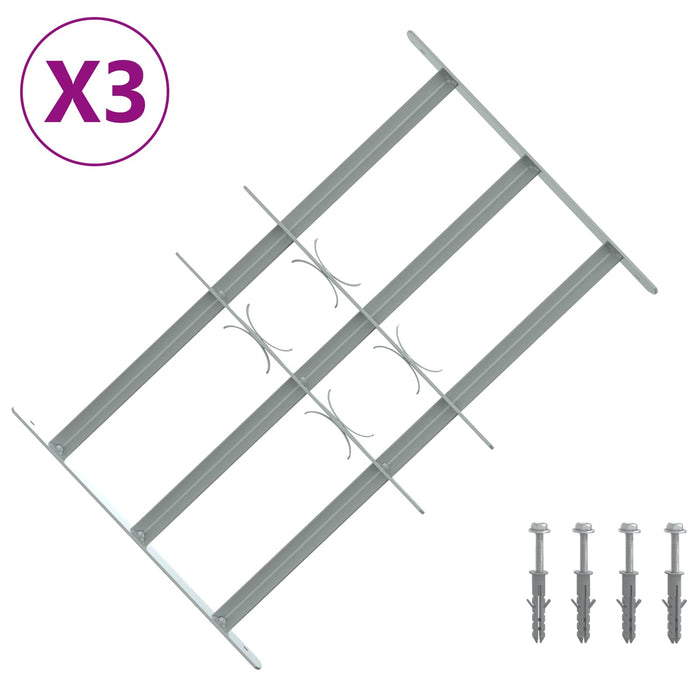 Grilaj de Securitate pentru Feronerie cu 3 Bare Încuiate 3 pcs - WALTI WALTI
