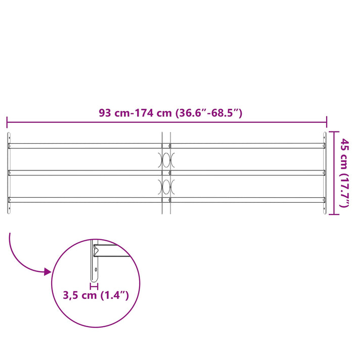 Grilaj de Securitate pentru Feronerie cu 3 Bare Încuiate 3 pcs - WALTI WALTI