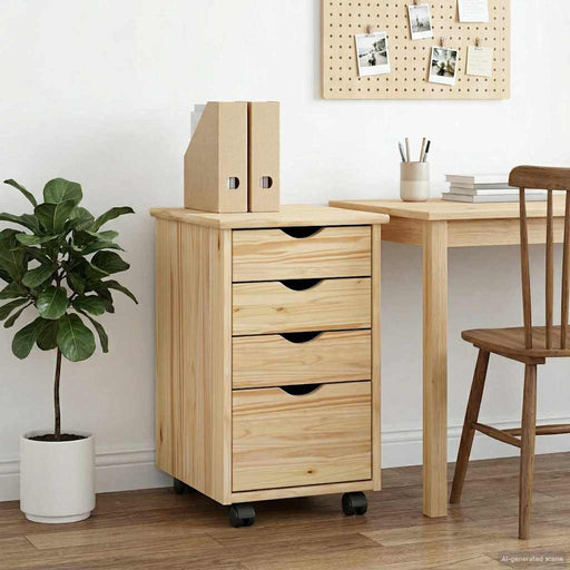 Cabinet mobil cu roata Maro 34 x 39 x 56 cm Lemn masiv de pin - WALTI WALTI
