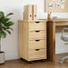 Cabinet mobil cu roata Maro 65,5 x 34 x 39 cm Lemn de pin masiv - WALTI WALTI