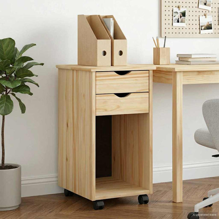 Cabinet mobil cu roata Maro 34 x 39 x 65,5 cm Lemn masiv de pin - WALTI WALTI