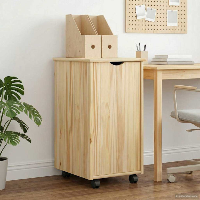 Cabinet mobil cu roata Maro 34 x 39 x 65,5 cm Lemn de pin masiv - WALTI WALTI