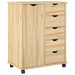 Cabinet mobil cu roata Maro 63,5 x 39 x 79 cm Lemn de pin masiv - WALTI WALTI