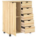 Cabinet mobil cu roata Maro 63,5 x 39 x 79 cm Lemn de pin masiv - WALTI WALTI