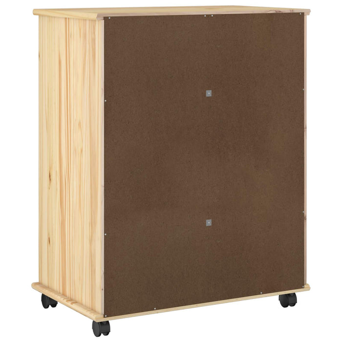 Cabinet mobil cu roata Maro 63,5 x 39 x 79 cm Lemn de pin masiv - WALTI WALTI