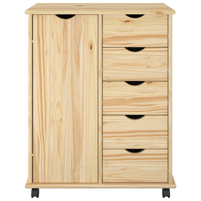 Cabinet mobil cu roata Maro 63,5 x 39 x 79 cm Lemn de pin masiv - WALTI WALTI
