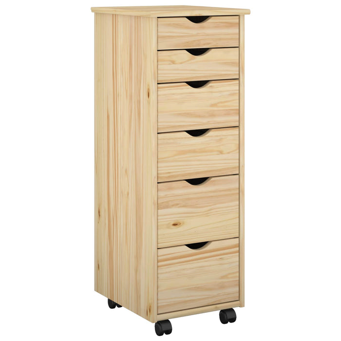 Cabinet mobil cu roata Maro 34 x 39 x 93,5 cm Lemn de pin masiv - WALTI WALTI