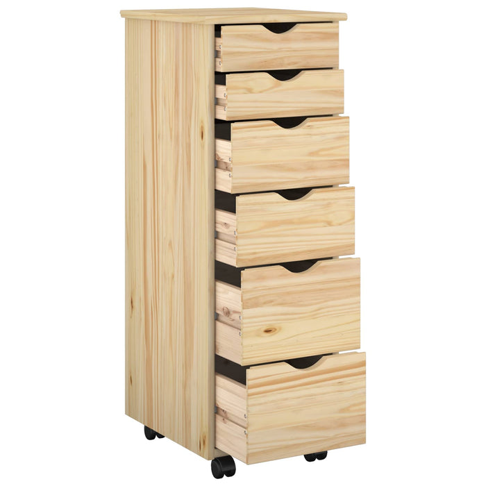 Cabinet mobil cu roata Maro 34 x 39 x 93,5 cm Lemn de pin masiv - WALTI WALTI