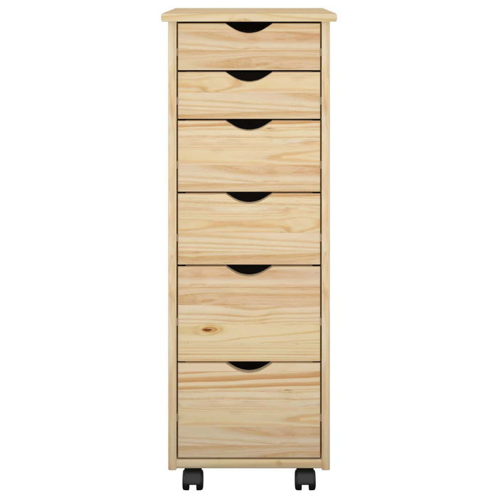 Cabinet mobil cu roata Maro 34 x 39 x 93,5 cm Lemn de pin masiv - WALTI WALTI