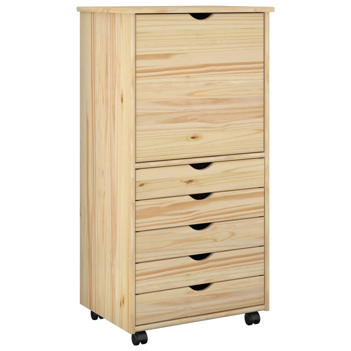 Cabinet mobil cu roata Maro 53 x 39 x 103 cm Lemn de pin masiv - WALTI WALTI