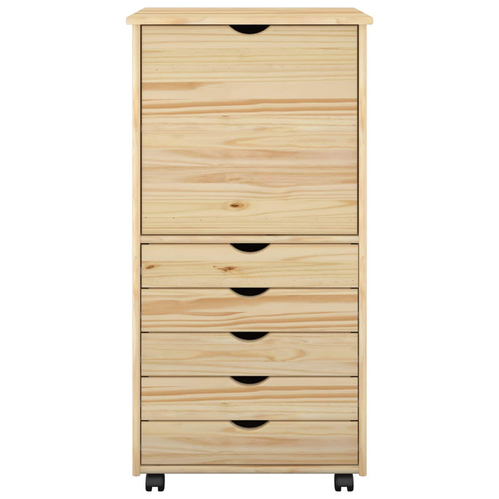 Cabinet mobil cu roata Maro 53 x 39 x 103 cm Lemn de pin masiv - WALTI WALTI